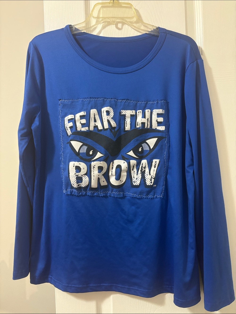 Fear The Brow Blue Long-Sleeve Graphic Top - Picture 2 of 7
